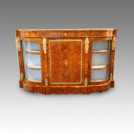 Victorian inlaid burr walnut credenza