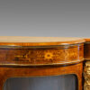 Victorian inlaid burr walnut credenza end detail