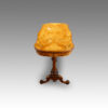Victorian inlaid walnut serpentine card table detail end