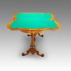 Victorian inlaid walnut serpentine card table open