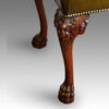 Victorian mahogany and leather stool in Georgian manner front leg