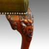 Victorian mahogany and leather stool in Georgian manner leg detail