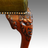 Victorian mahogany and leather stool in Georgian manner leg detail