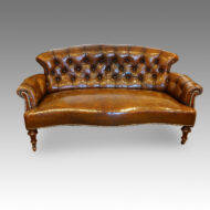 Victorian small leather settee