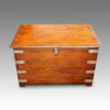 Victorian teak brass bound military trunk