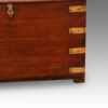 Victorian teak brass bound military trunk flush corners