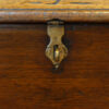 Victorian teak brass bound military trunk hasp