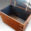 Victorian teak brass bound military trunk interior