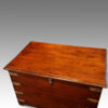 Victorian teak brass bound military trunk top
