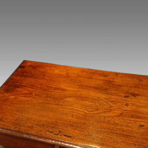 Victorian teak brass bound military trunk top view