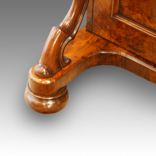 Victorian walnut Davenport with side door foot