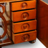 Victorian walnut Davenport with side door open