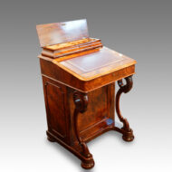 Victorian walnut Davenport with side door stationery box