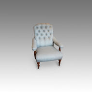 Victorian walnut library easy chair