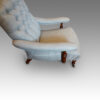 Victorian walnut library easy chair detail