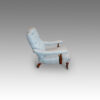 Victorian walnut library easy chair side view