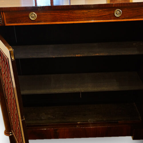 William IV rosewood side cabinet with one drawer interior