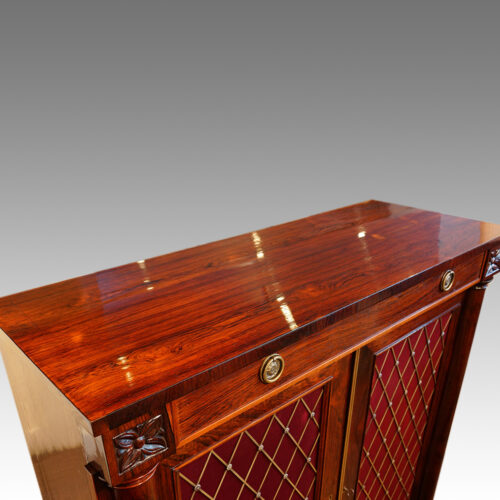 William IV rosewood side cabinet with one drawer top