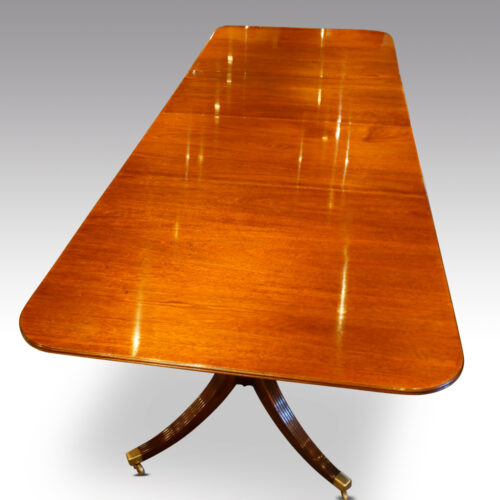 12 Seat twin pillar mahogany Georgian style dining table,2
