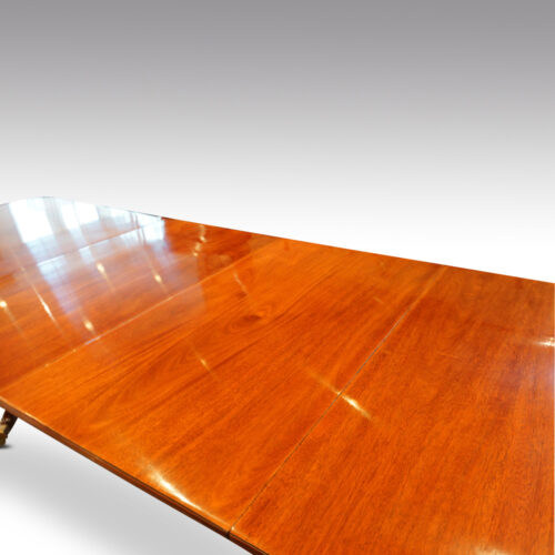 12 Seat twin pillar mahogany Georgian style dining table,5
