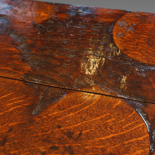 Antique carved oak sideboard historical damage
