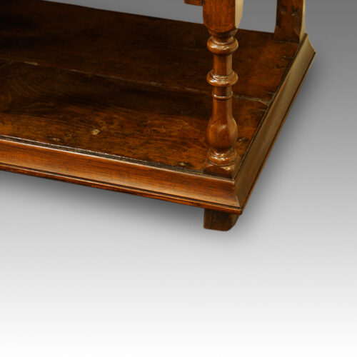 Antique oak dresser side table turned leg
