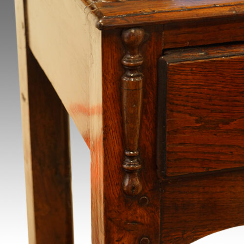 Antique oak narrow potboard dresser base applied turning