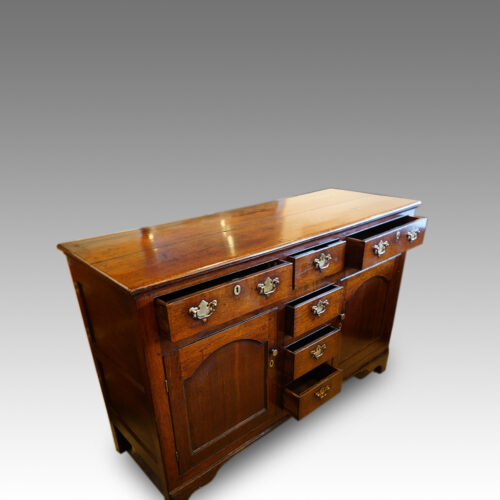 Georgian oak dresser with central drawers, open