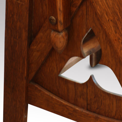 Gothic oak library steps detail