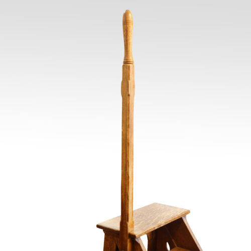 Gothic oak library steps handle