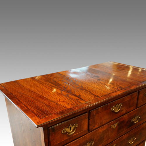 Queen Anne walnut and oak chest top