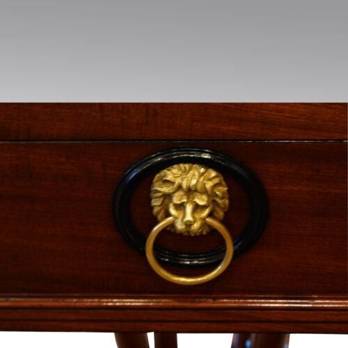 Regency mahogany workbox lion ring handle