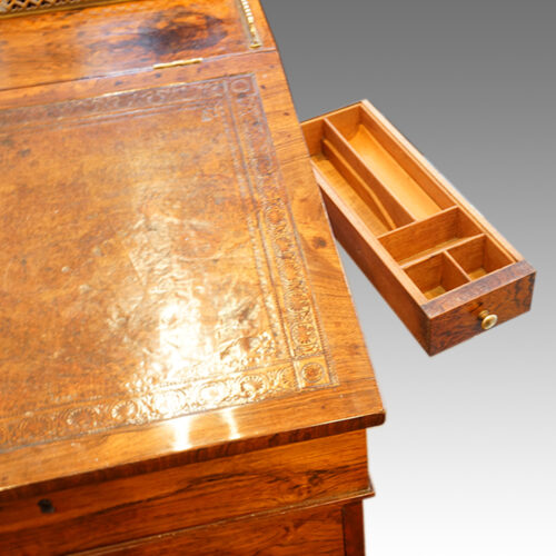 Regency rosewood swivel top Davenport desk,4