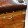 Victorian camphorwood and leather ottoman handle