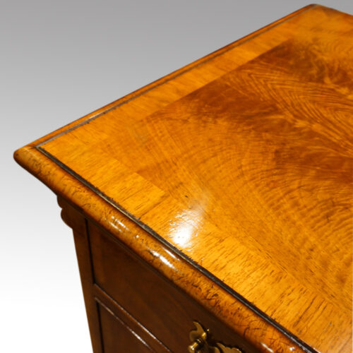 Walnut highboy chest crossbanding to top