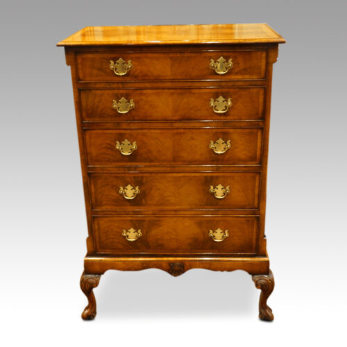 Walnut highboy chest front