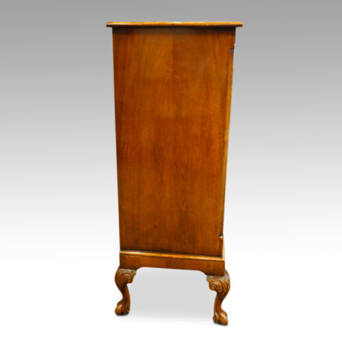 Walnut highboy chest side