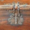 Antique Colonial trunk with iron lock plate detail