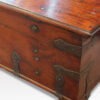 Antique hardwood Colonial chest corner iron straps