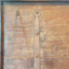Antique hardwood Colonial chest hinge detail