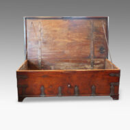 Antique hardwood Colonial chest open