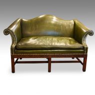 Edwardian camel back Chippendale style sofa front