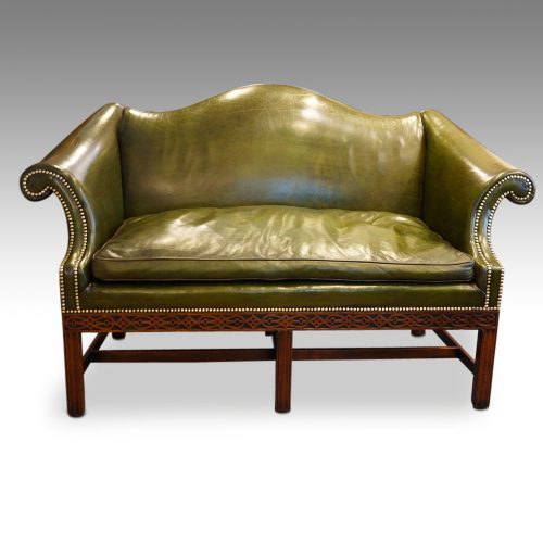Edwardian camel back Chippendale style sofa front