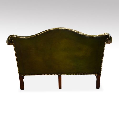 Camel back Chippendale style sofa rear