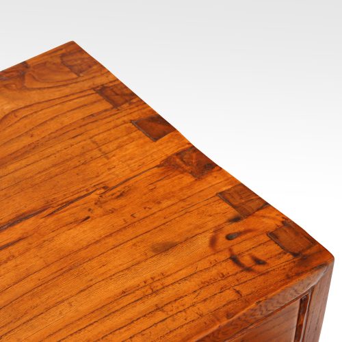 Chinese Elm side table exposed joints