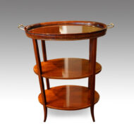 Edwardian inlaid mahogany oval tray table