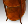 Edwardian inlaid mahogany oval tray table end detail