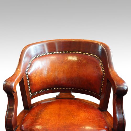 Edwardian mahogany swivel desk chair back