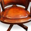 Edwardian mahogany swivel desk chair leather seat
