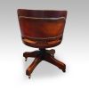 Edwardian mahogany swivel desk chair rear